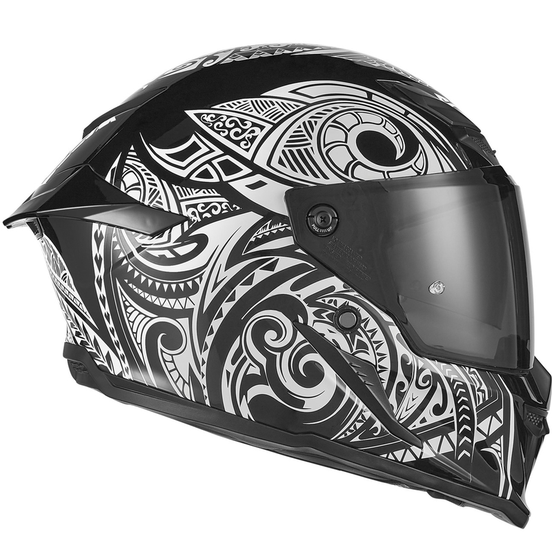Integrálna helma na motorku NOX Exlusiv Goliath Maori čierno-biela