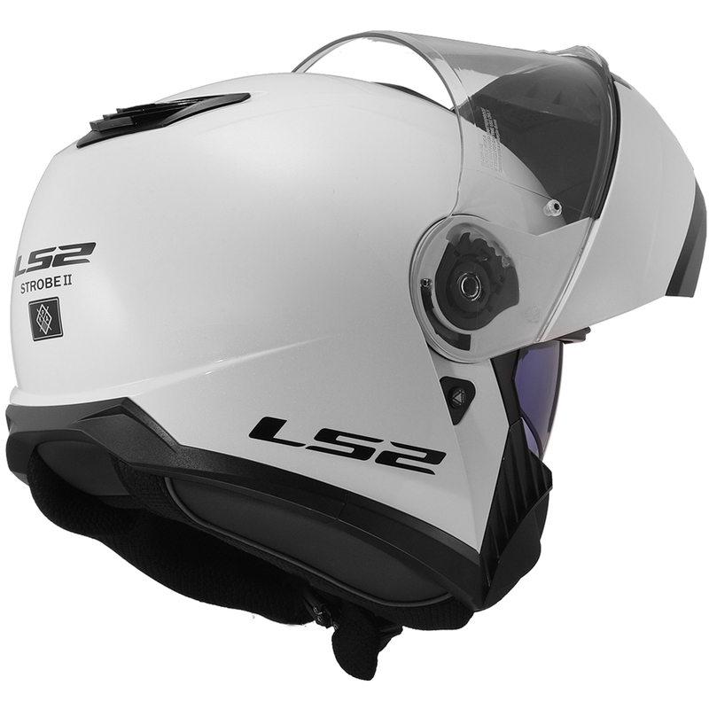Vyklápacia prilba LS2 FF908 Strobe II biela lesklá