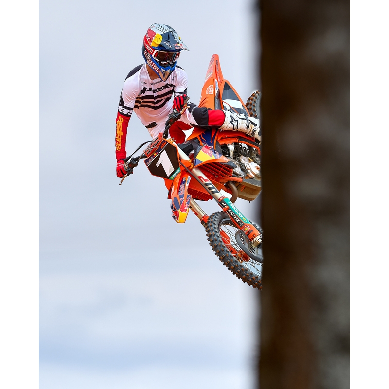 Motokrosový dres Alpinestars Techstar limitovaná edícia Deep čierno-bielo-fluo červeno-oranžový