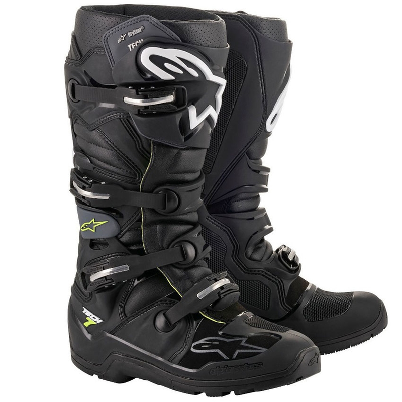 Topánky na motorku Alpinestars Tech 7 Enduro Drystar čierno-šedo-fluo žlté