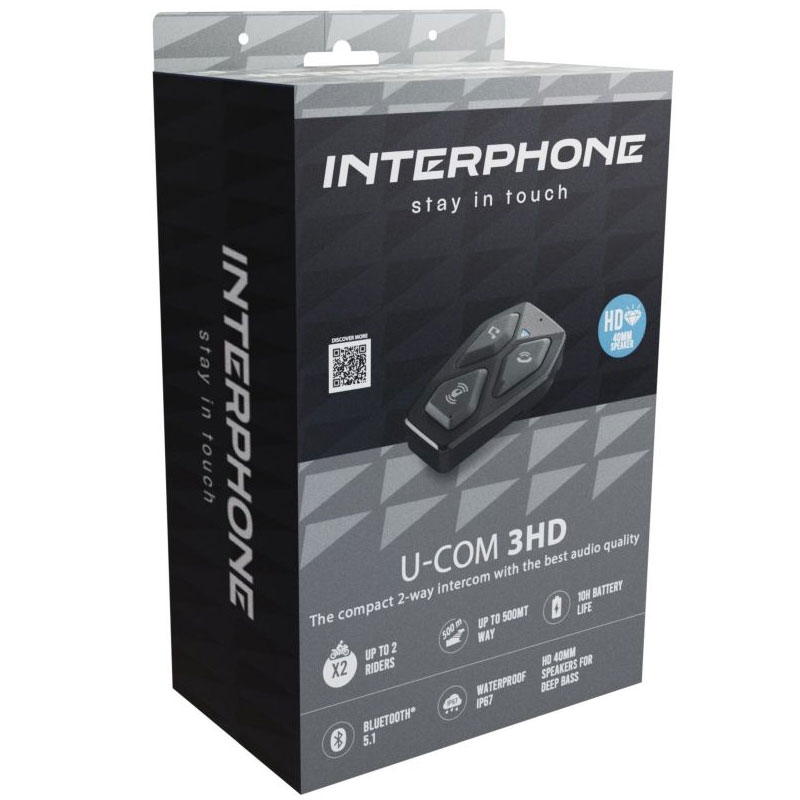 Bluetooth headset pre uzavreté a otvorené prilby Interphone U-COM3 s HD reproduktormi