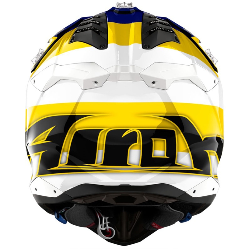 Motokrosová prilba Airoh Aviator 3 Monarch modro-žltá lesklá