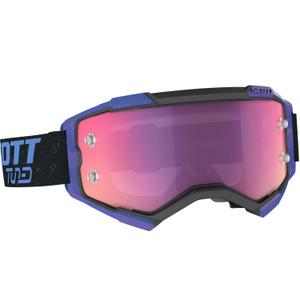 Motokrosové okuliare Scott Fury CH čierno-modré so zrkadlovým fialovým plexi