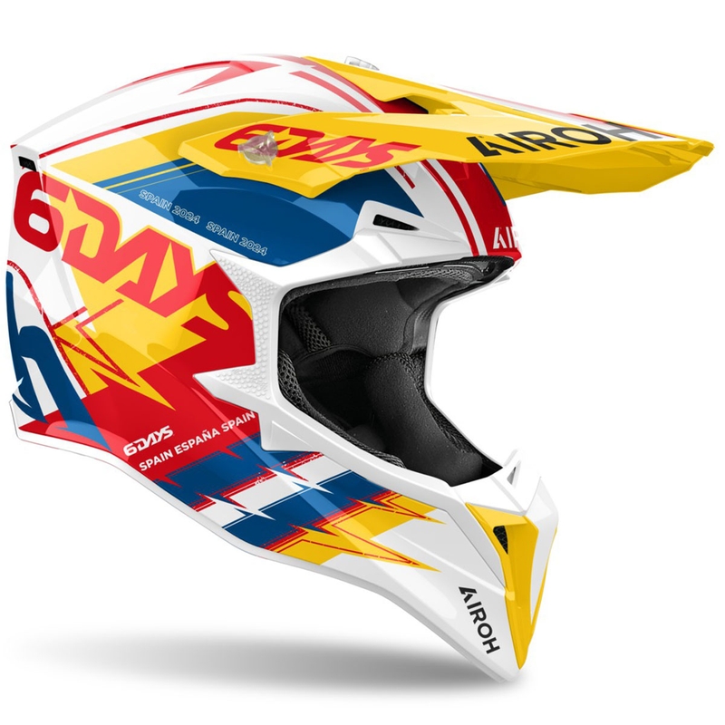 Motokrosová prilba Airoh Wraaap Six Days Spain lesklá multicolor