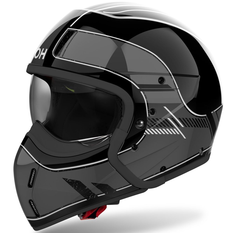 Modulárna prilba na motocykel Airoh J110 Raster lesklá tmavo šedá