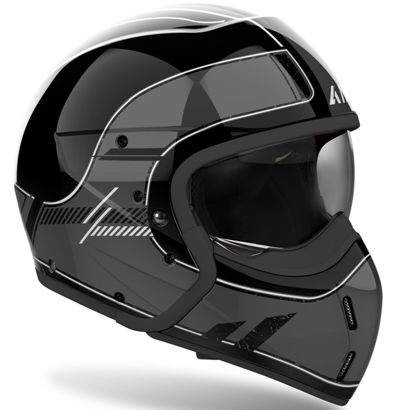 Modulárna prilba na motocykel Airoh J110 Raster lesklá tmavo šedá