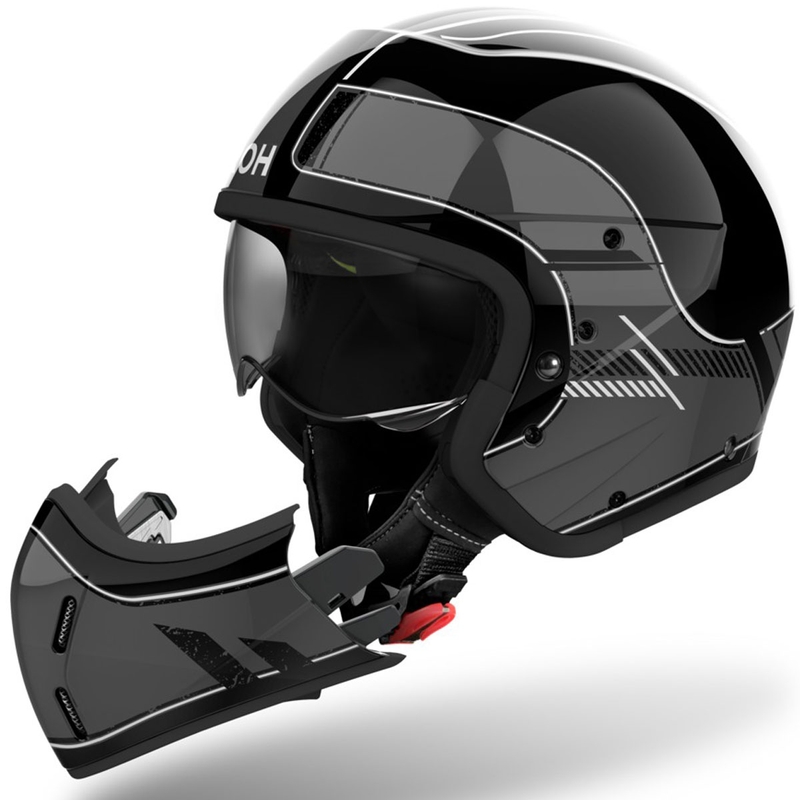 Modulárna prilba na motocykel Airoh J110 Raster lesklá tmavo šedá