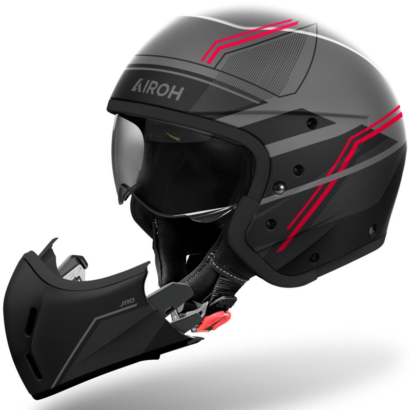 Modulárna prilba na motocykel Airoh J110 Slim matná červená
