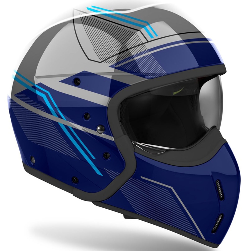 Modulárna prilba na motocykel Airoh J110 Slim lesklá modrá