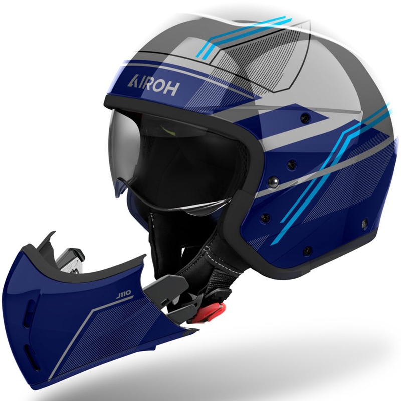 Modulárna prilba na motocykel Airoh J110 Slim lesklá modrá