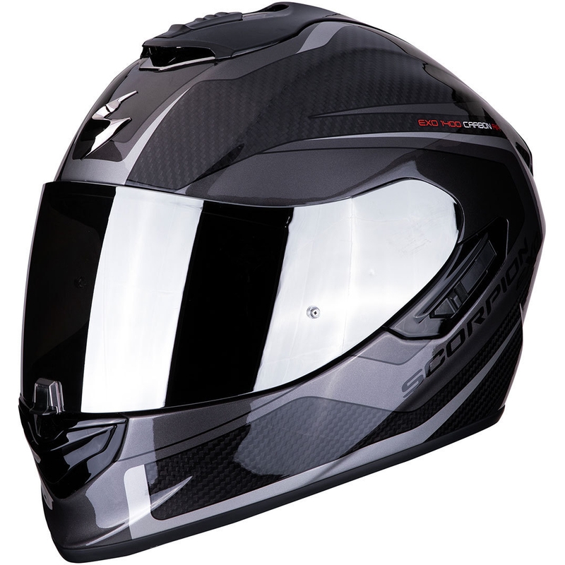 Integrálna prilba Scorpion EXO-1400 Carbon Air Esprit čierno-strieborná výpredaj