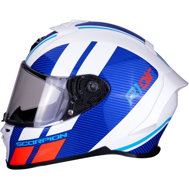 Integrálna prilba Scorpion EXO-R1 Air Corpus bielo-modro-červená
