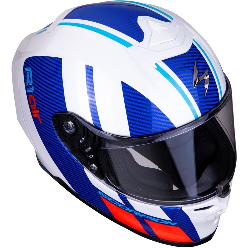 Integrálna prilba Scorpion EXO-R1 Air Corpus bielo-modro-červená