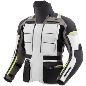 Bunda na motorku Rebelhorn Cubby V čierno-šedo-fluo žltá