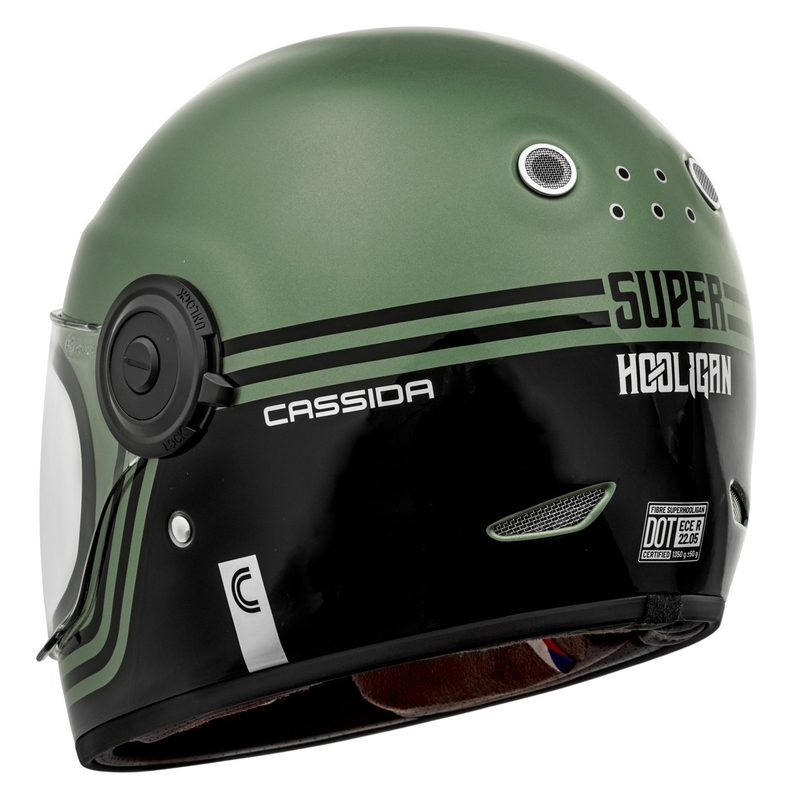 Integrálna prilba na motorku Cassida Fibre Super Hooligan čierno-zelená  - II. akosť