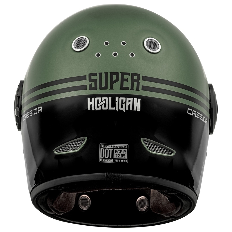 Integrálna prilba na motorku Cassida Fibre Super Hooligan čierno-zelená  - II. akosť