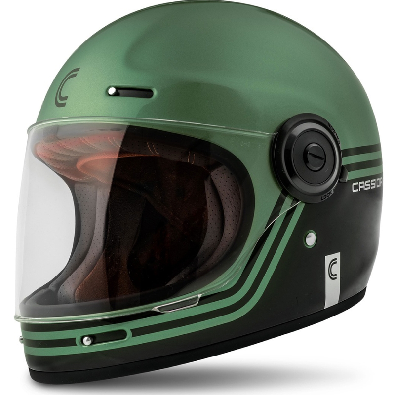 Integrálna prilba na motorku Cassida Fibre Super Hooligan čierno-zelená  - II. akosť