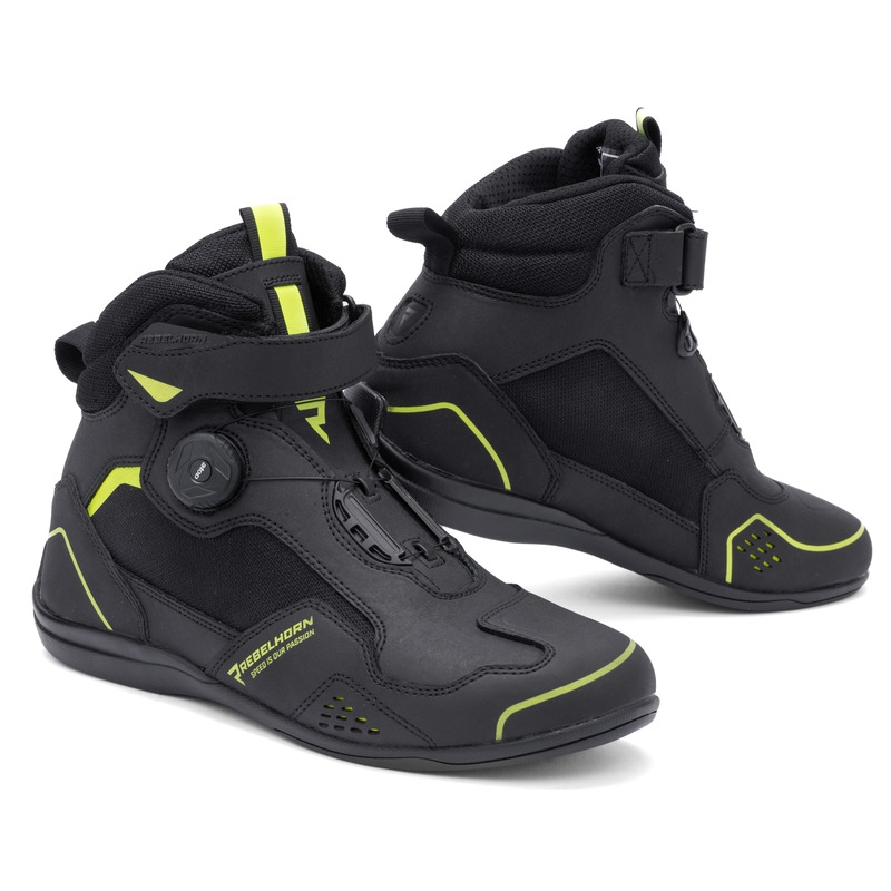 Topánky na motorku Rebelhorn Spark II čierno-fluo žlté - II. akosť