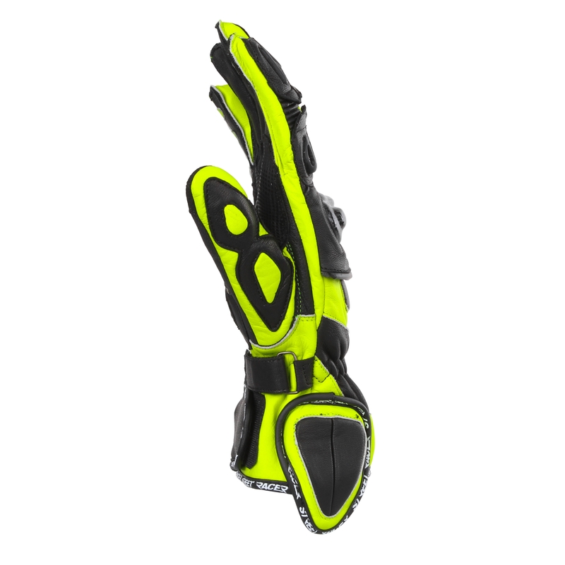 Rukavice na motorku Street Racer Virus 2 čierno-fluo žlté - II. akosť