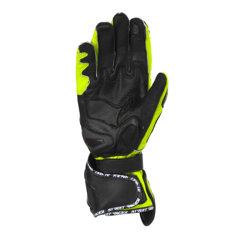 Rukavice na motorku Street Racer Virus 2 čierno-fluo žlté - II. akosť