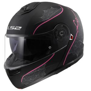 Vyklápacia prilba LS2 FF908 Strobe II Lux čierno-ružová - II. akosť