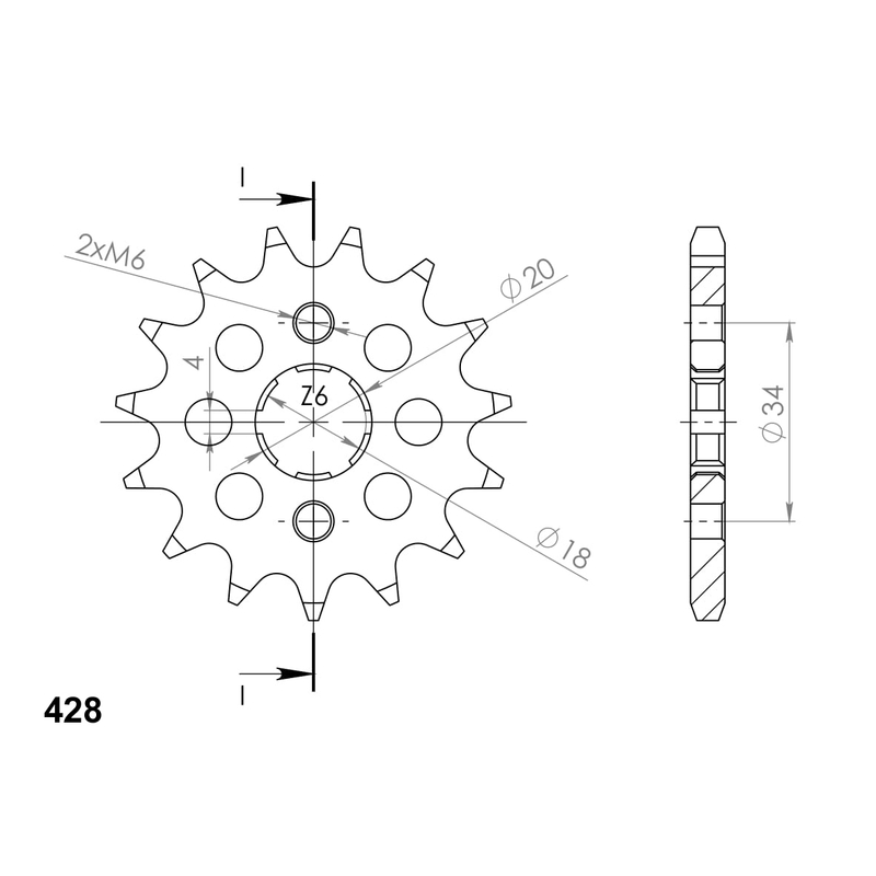 Reťazové koliečko SUPERSPROX 16T, 428