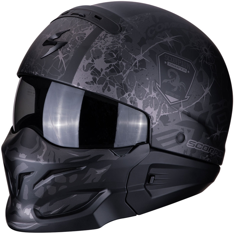 Prilba Scorpion EXO-COMBAT Stealth čierno-strieborná