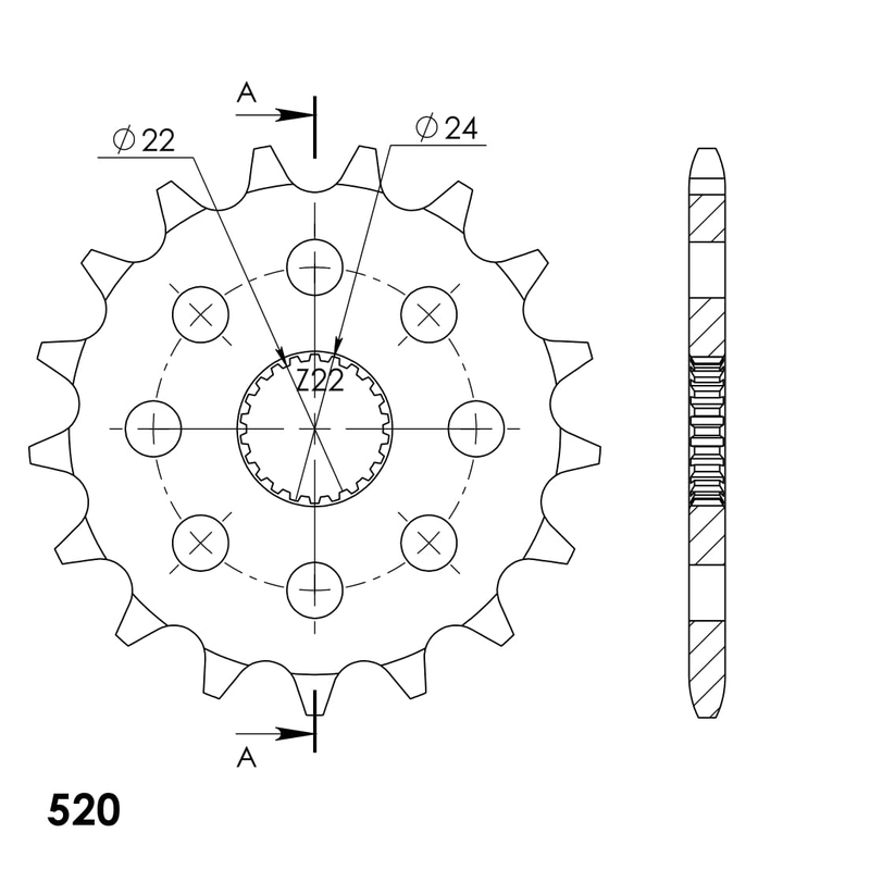 Reťazové koliečko SUPERSPROX 17T, 520