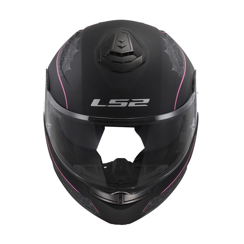Vyklápacia prilba LS2 FF908 Strobe II Lux čierno-ružová