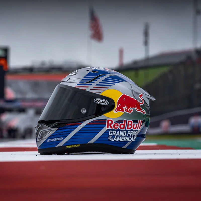 Integrálna prilba na motorku HJC RPHA 12 Red Bull Austin GP II MC21 modro-šedá