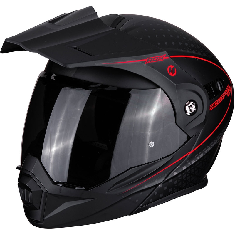 Odklápacia enduro prilba Scorpion ADX-1 Horizon čierno-fluorescenčno červená