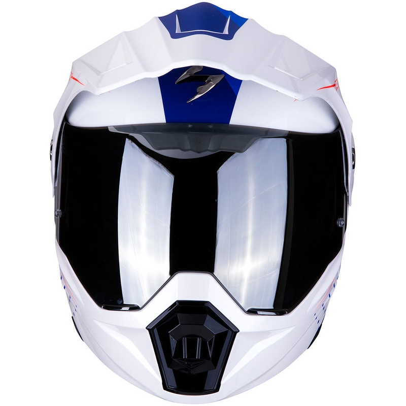 Odklápacia enduro prilba Scorpion ADX-1 Horizon bielo-červeno-modrá výpredaj