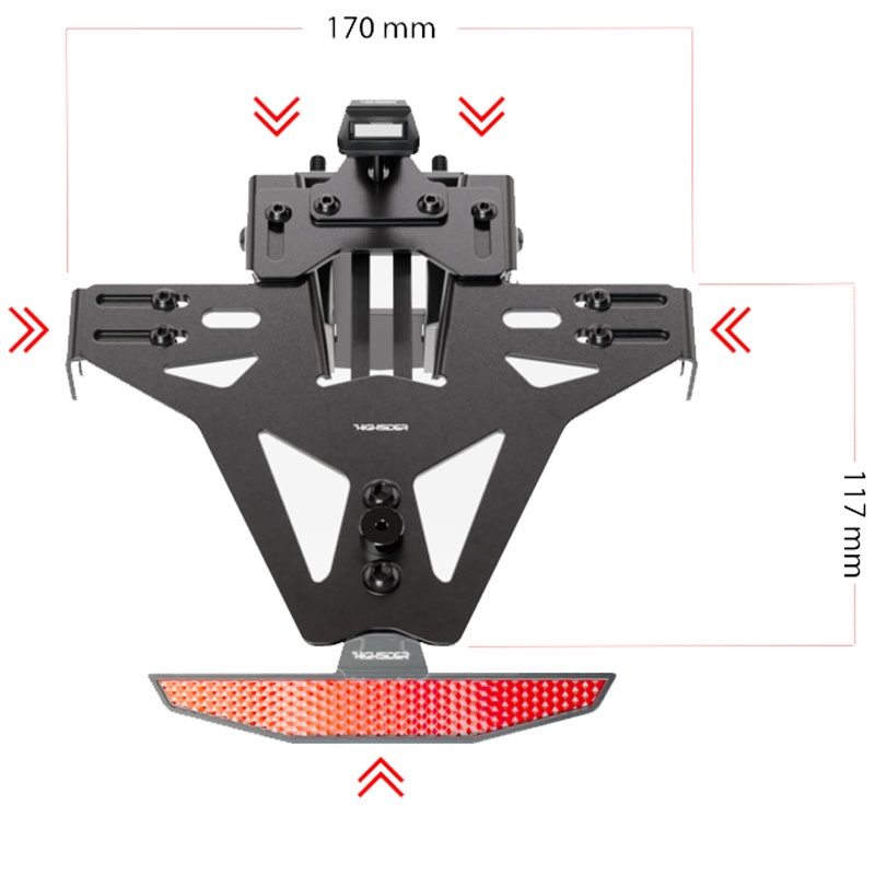 Držiak ŠPZ vrátane osvetlenia Highsider Akron RS PRO Aprilia čierny