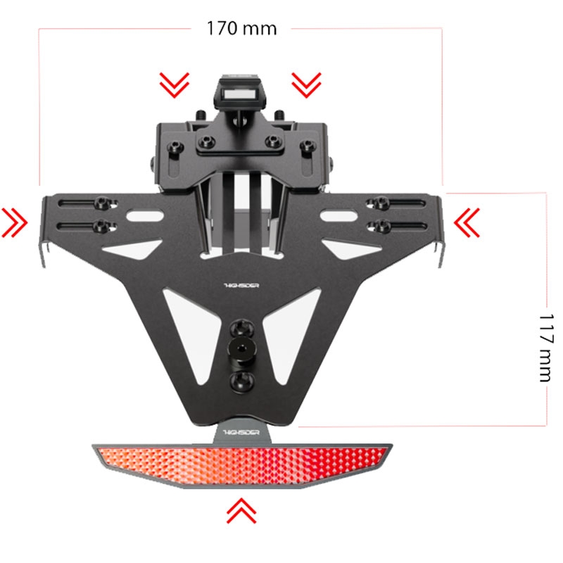 Držiak ŠPZ s osvetlením Highsider Akron RS PRO Honda CB 500 čierny
