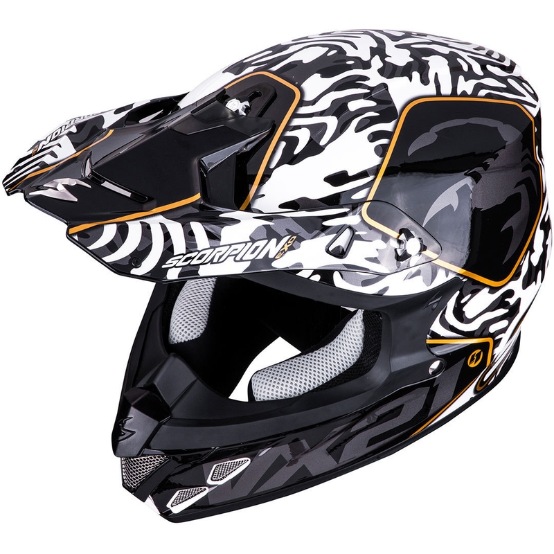 Motokrosová prilba Scorpion VX-21 Air Gnarly čierno-biela