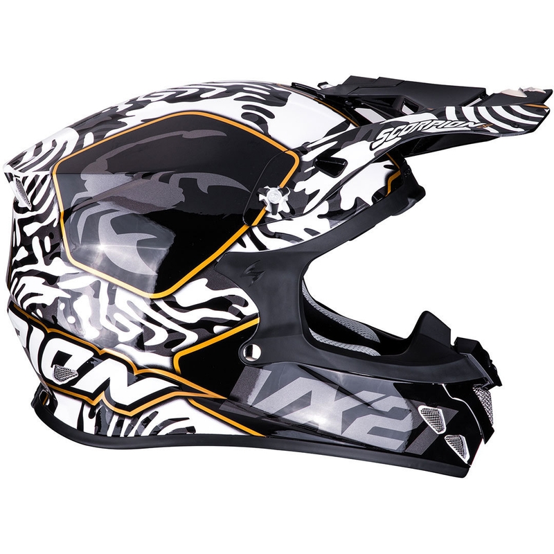 Motokrosová prilba Scorpion VX-21 Air Gnarly čierno-biela