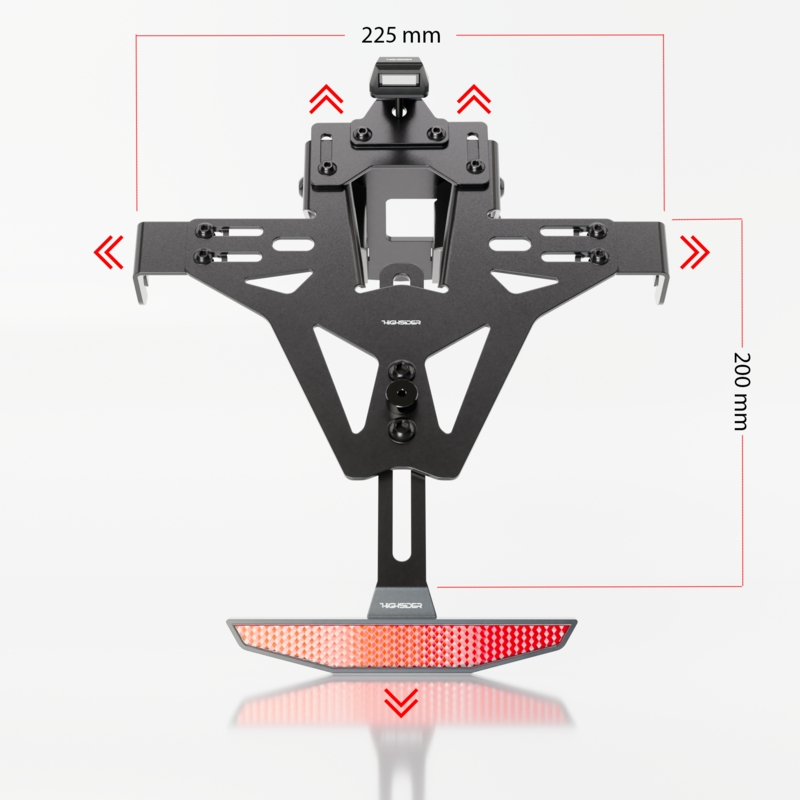 Držiak ŠPZ s osvetlením Highsider Akron RS PRO Kawasaki ZX-6R čierny