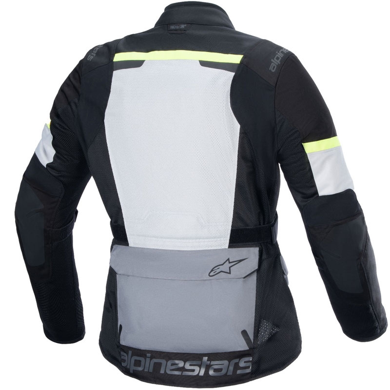Bunda na motorku Alpinestars Andes Air Drystar svetlo šedo-tmavo šedo-čierno-fluo žltá