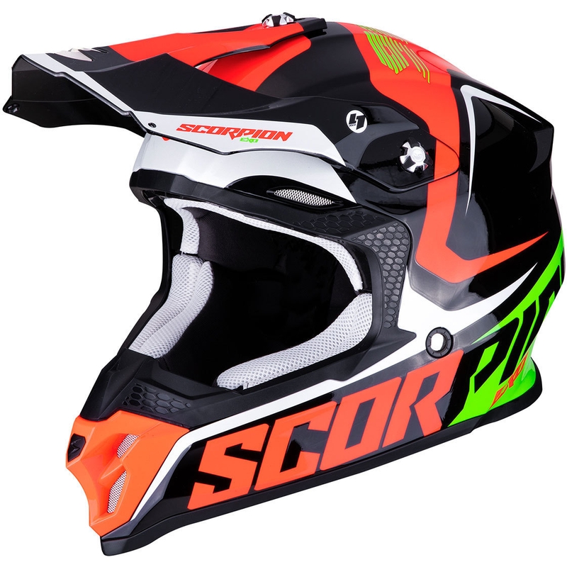 Motokrosová prilba Scorpion VX-16 Air Ernee čierno-červeno-zelená