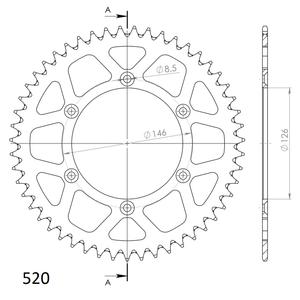 Rozeta  -hliník SUPERSPROX RAL-808:50-BLK čierna 50T, 520