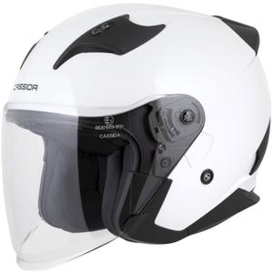Otvorená helma na motorku Cassida Reflex 2.0 Solid bielo-čierna