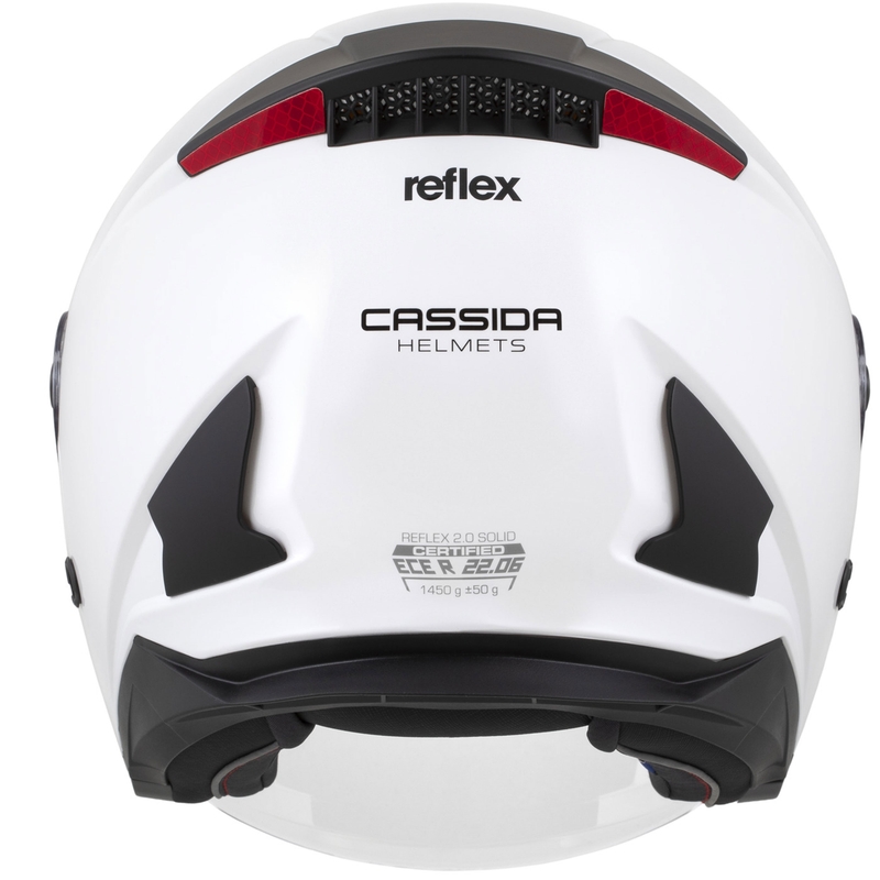 Otvorená helma na motorku Cassida Reflex 2.0 Solid bielo-čierna