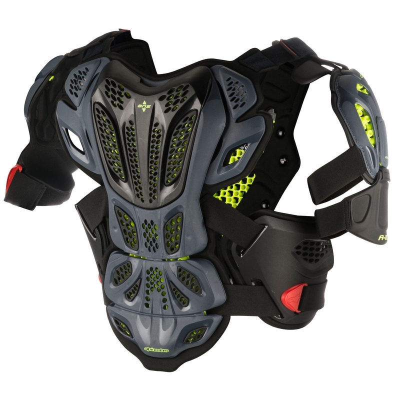 Chránič tela Alpinestars A-10 čierno-červeno-fluorescenčno žltý výpredaj