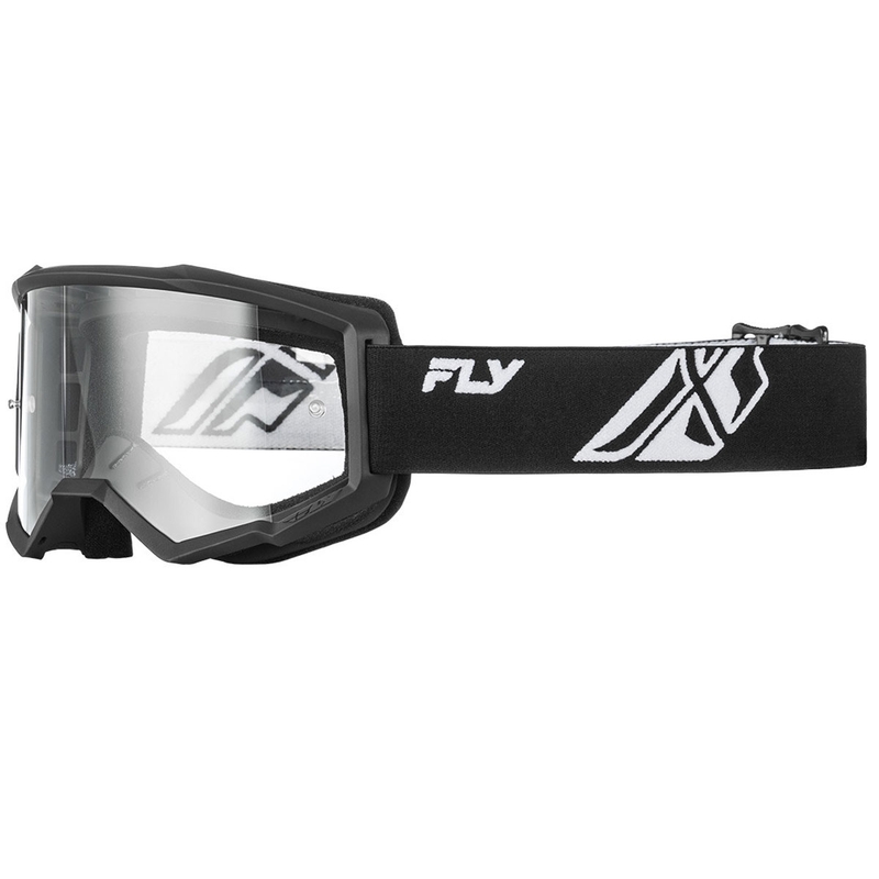 Motokrosové okuliare Fly Racing Focus čierno-biele II číre plexisklo