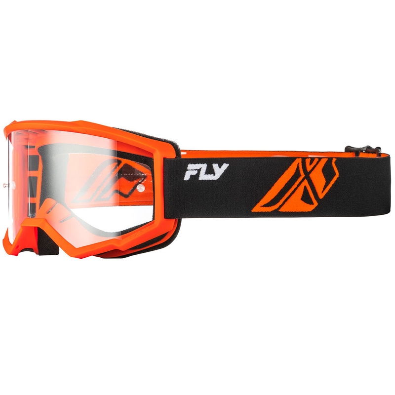 Detské motokrosové okuliare FLY Racing Focus čierno-oranžové II s čírym plexisklom