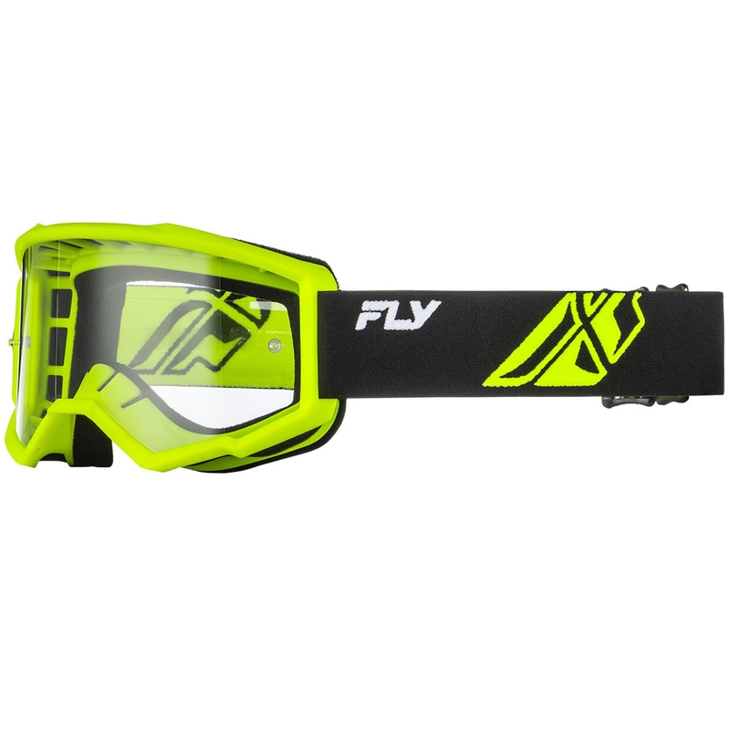 Detské motokrosové okuliare Fly Racing Focus čierno-fluorescenčno zelené s čírym plexisklom