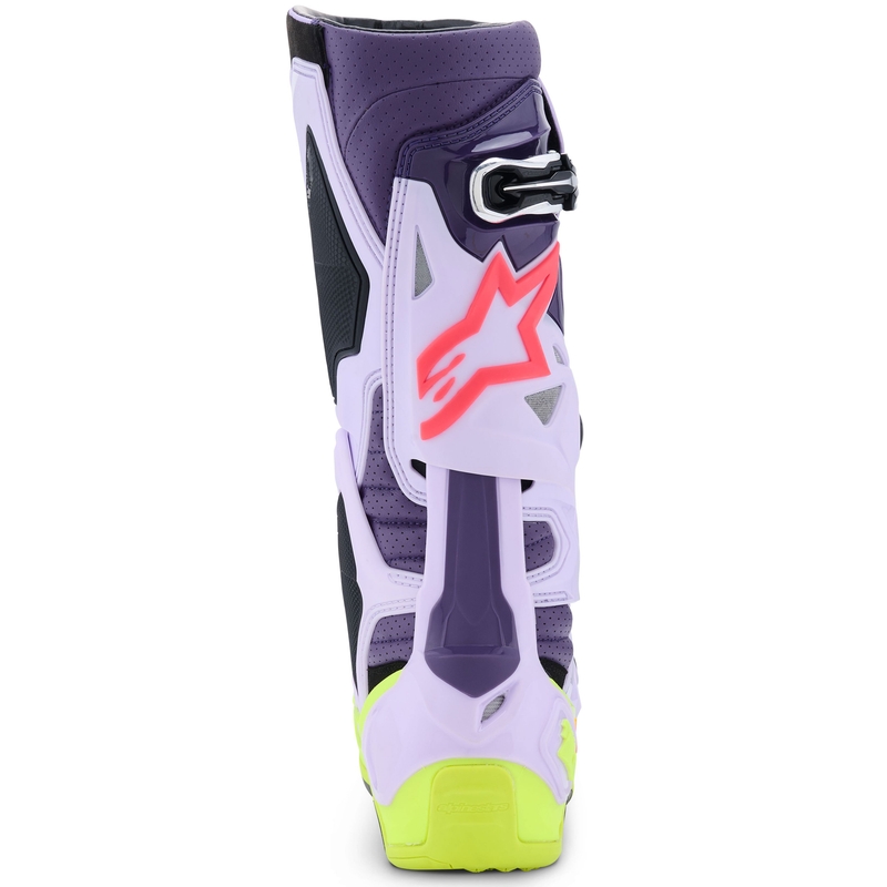 Čižmy na motocykel Alpinestars Tech 10 Supervented fialovo-fluorescenčno žlto-ružové