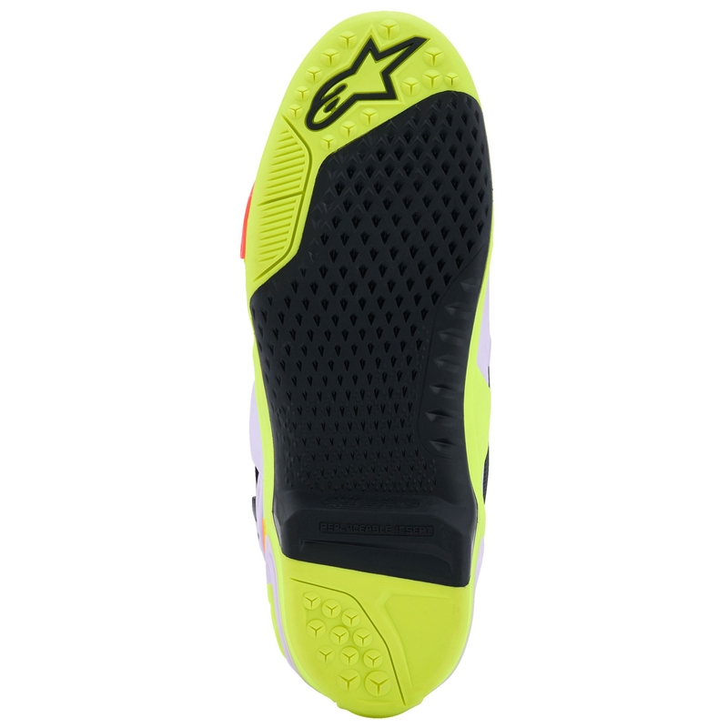 Čižmy na motocykel Alpinestars Tech 10 Supervented fialovo-fluorescenčno žlto-ružové