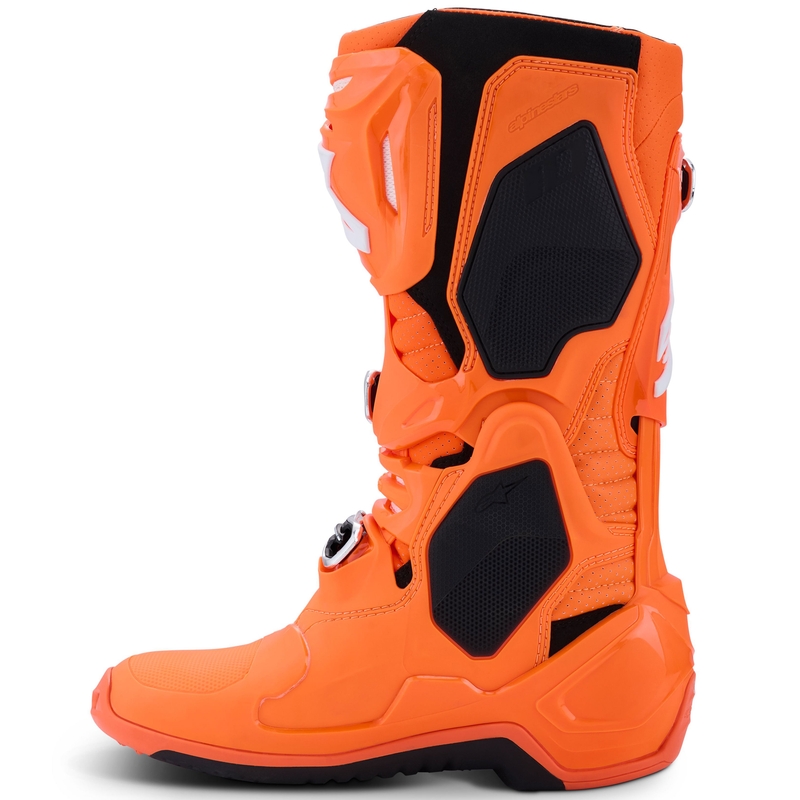 Čižmy na motocykel Alpinestars Tech 10 Supervented fluorescenčno oranžovo-čierno-biele