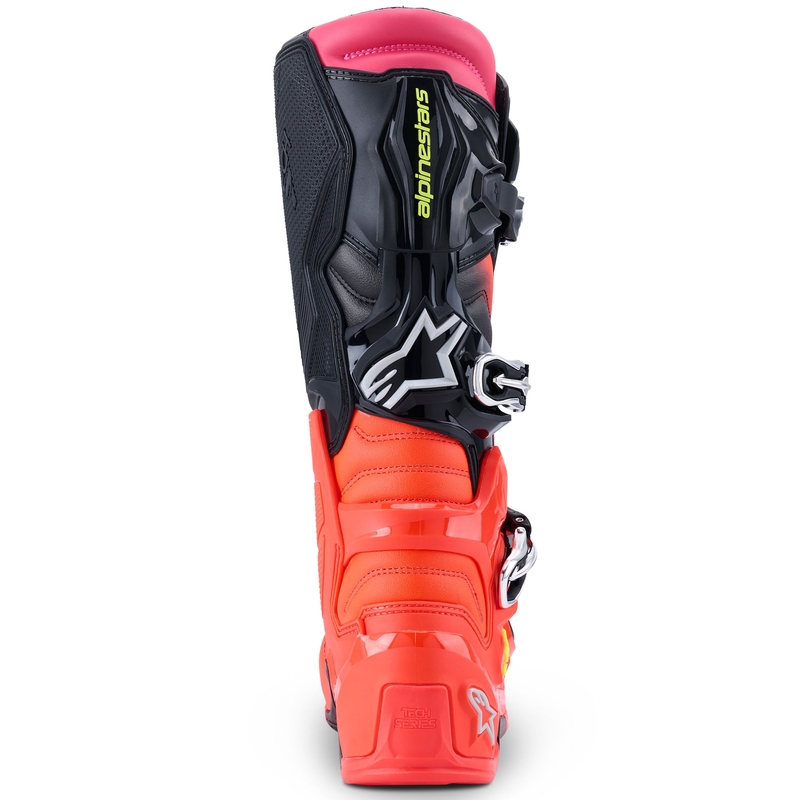 Čižmy na motocykel Alpinestars Tech 7 čierno-fluorescenčno červeno-fluorescenčno ružové
